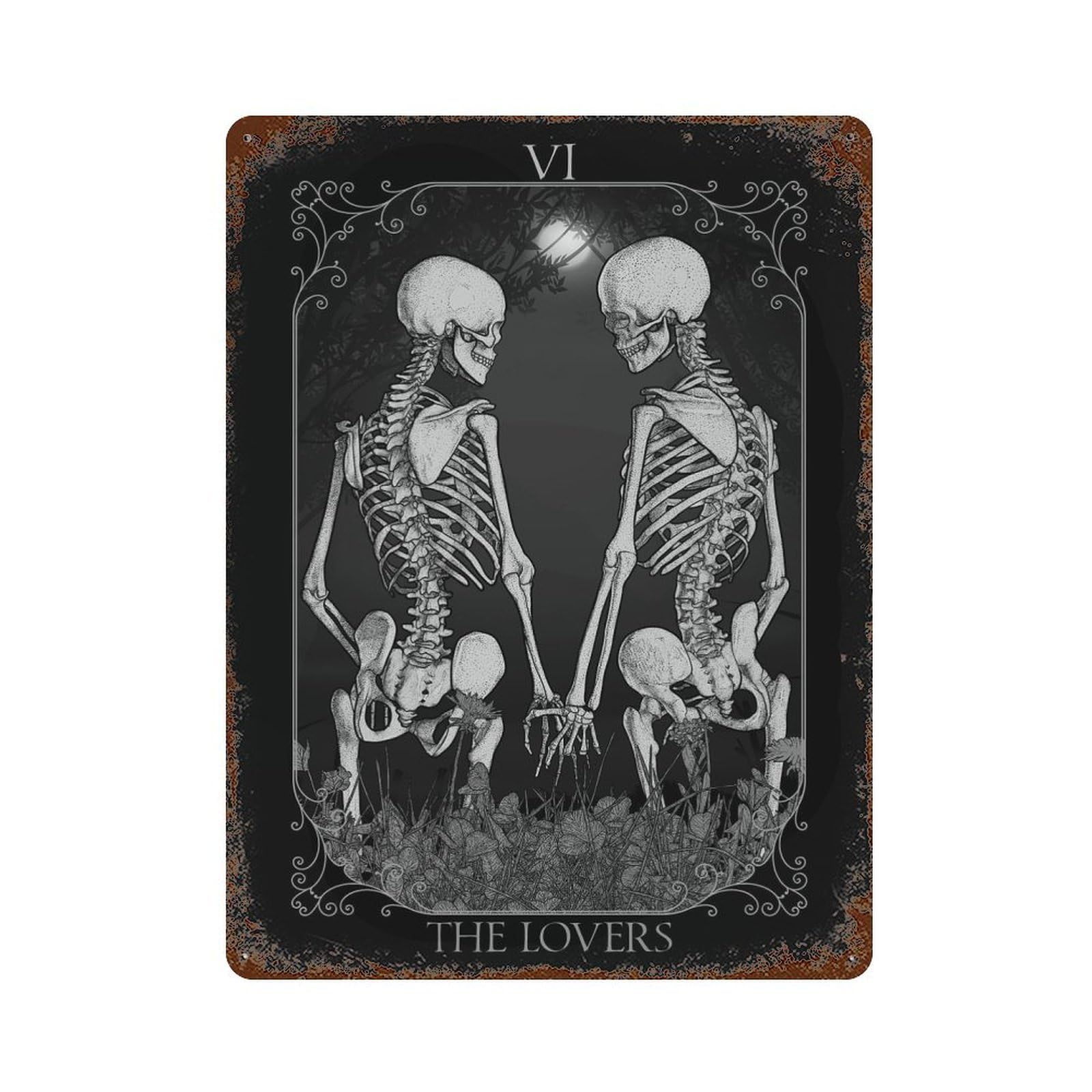 Decorative Tin Sign The Lovers 15.7"x11.8", Vintage Wall Decor for Pub, Kitchen And Man Cave Decor
