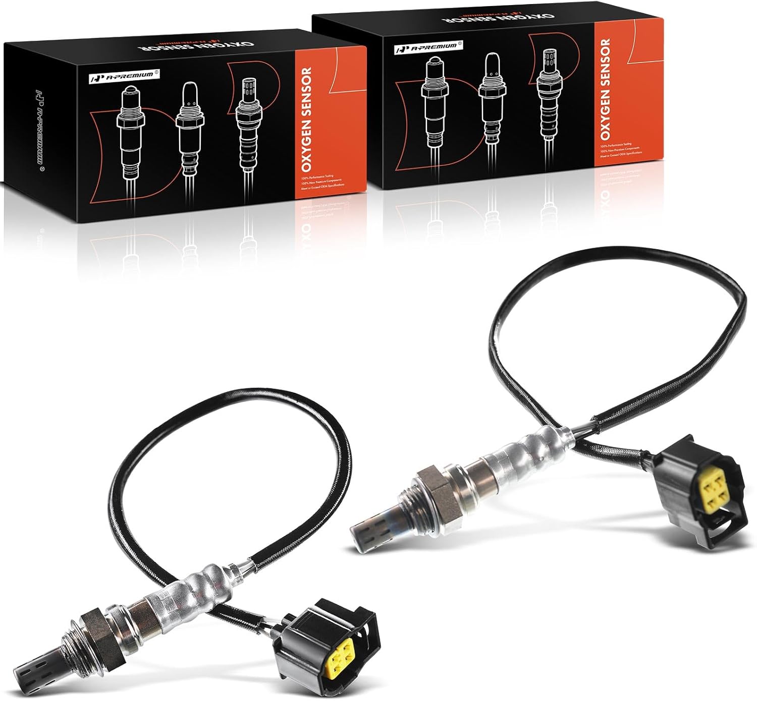 A-Premium O2 Oxygen Sensor Compatible with Jeep, Chrysler & Dodge Vehicles - Wrangler 2004-2006, Liberty 2004, Sebring 2004-2006, PT Cruiser 2004-2010, Caravan 2004-2007, Stratus, 2.4L 4.0L, 2-PC Set