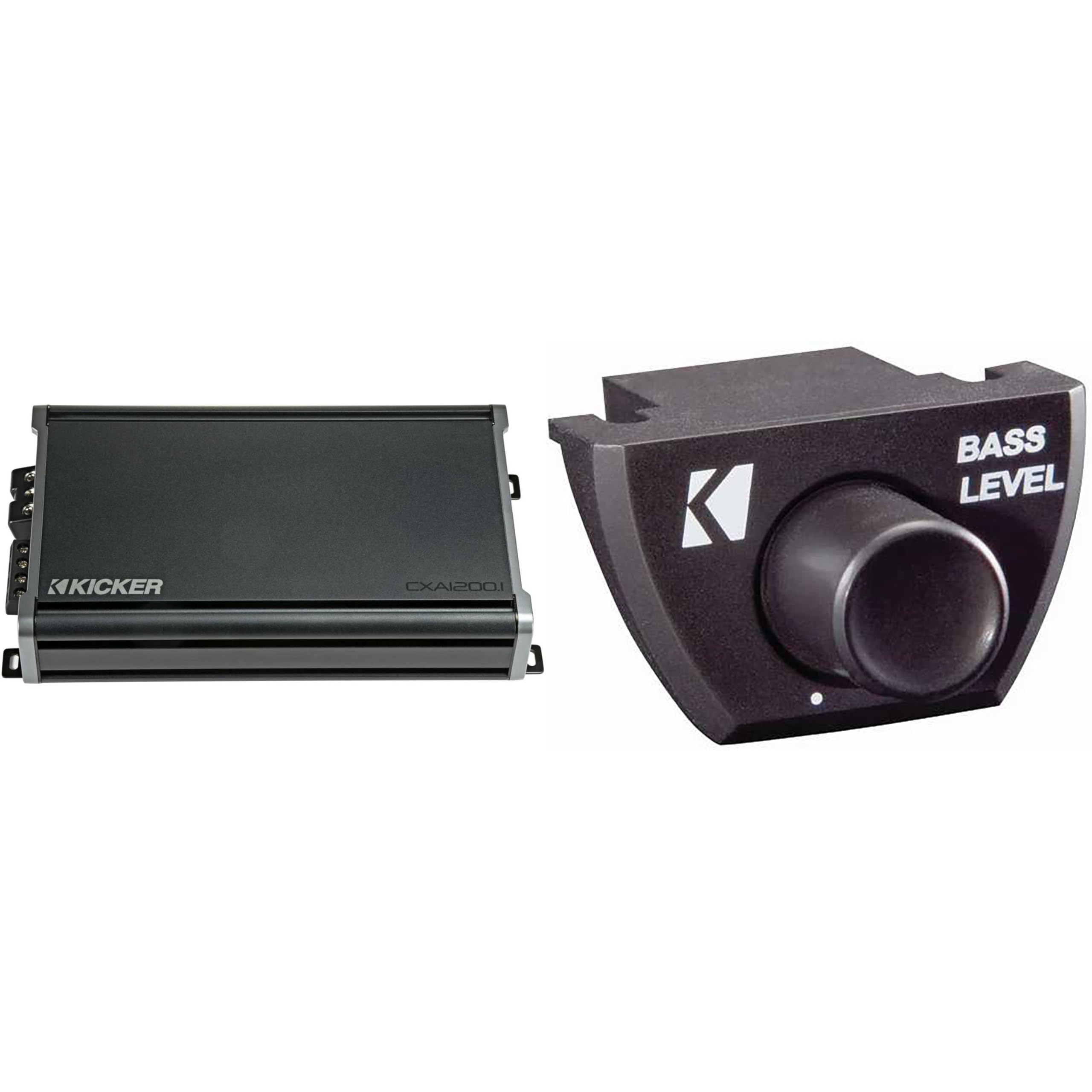 Kicker CX1200.1 1200W Mono D Audio Amp w/Bass Knob Bundle