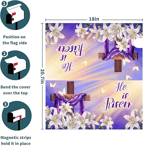 Miniatura 190 de Winter Cardinal Birds - Funda magnética para buzón, tamaño estándar de 25.5 x 21 pulgadas, diseño de pájaros rojos navideños para buzón