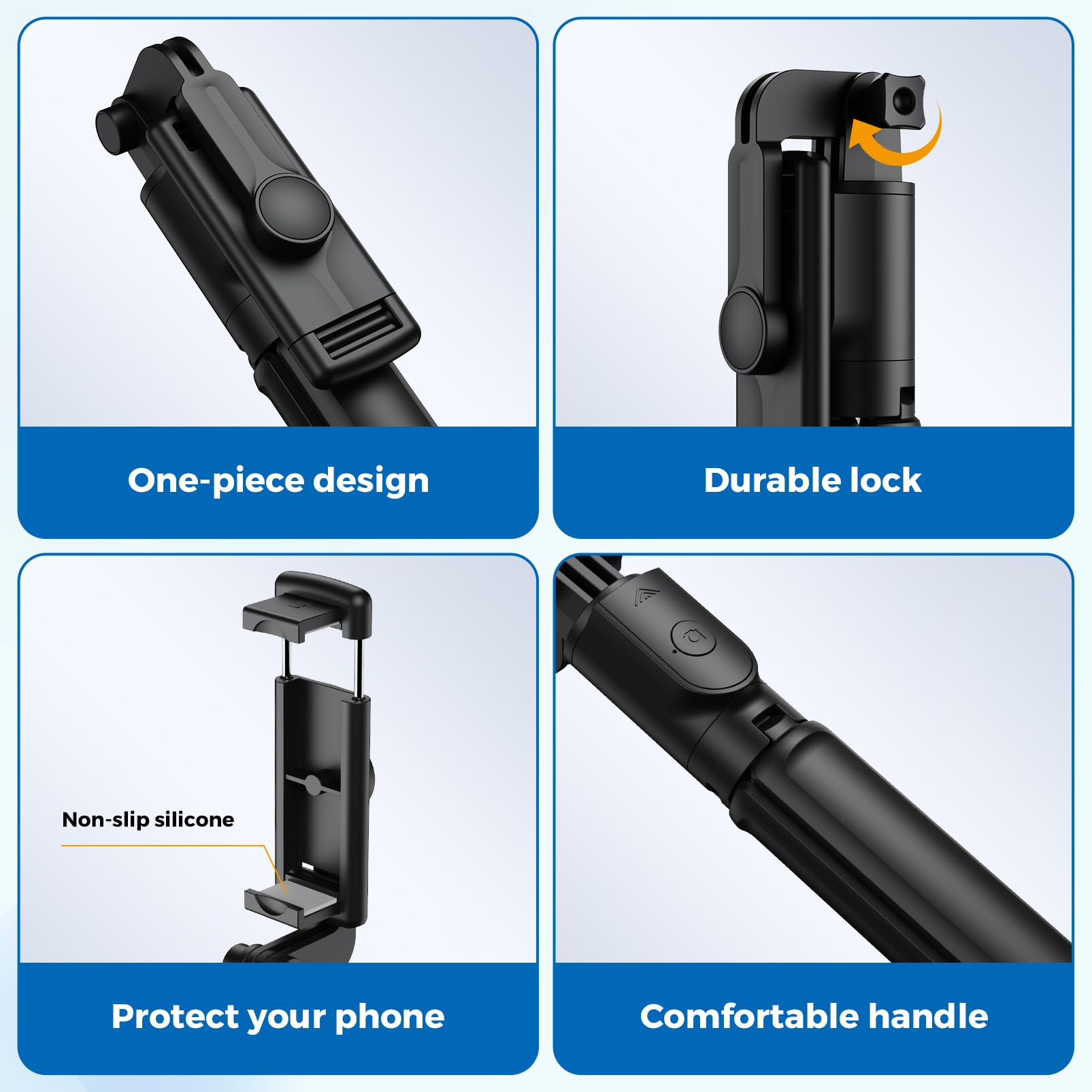 Selfie Stick Tripod, Retractable Selfie Stick Tripod with Wireless Remote Control, for Photograph, Live Streaming, Video Recording, Compatible with Android, iPhone and More