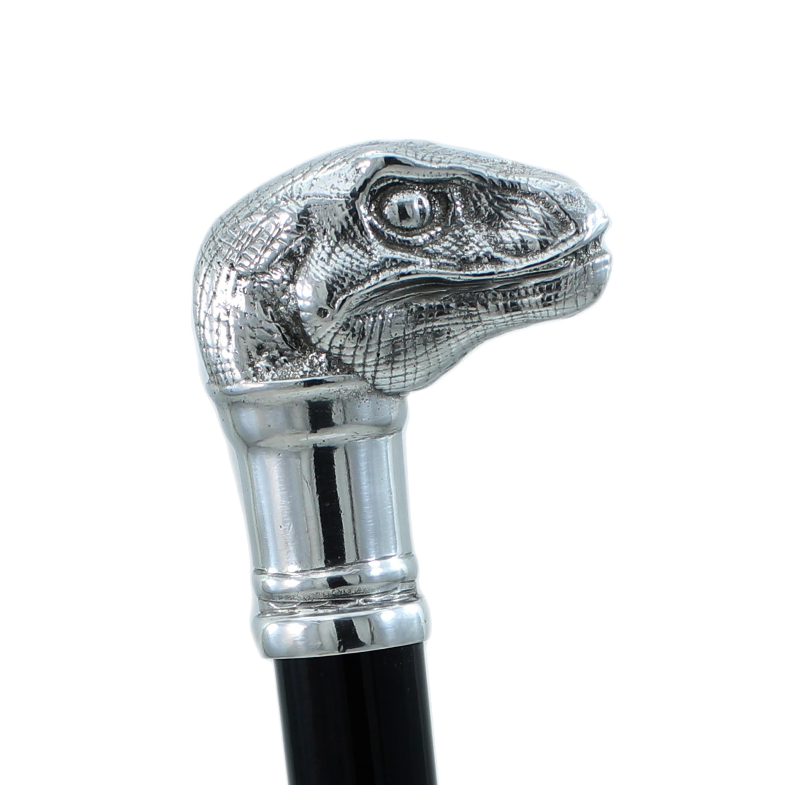 Bastón de paseo con mango Raptor de madera y peltre plateado para hombre y mujer elegante ortopédico