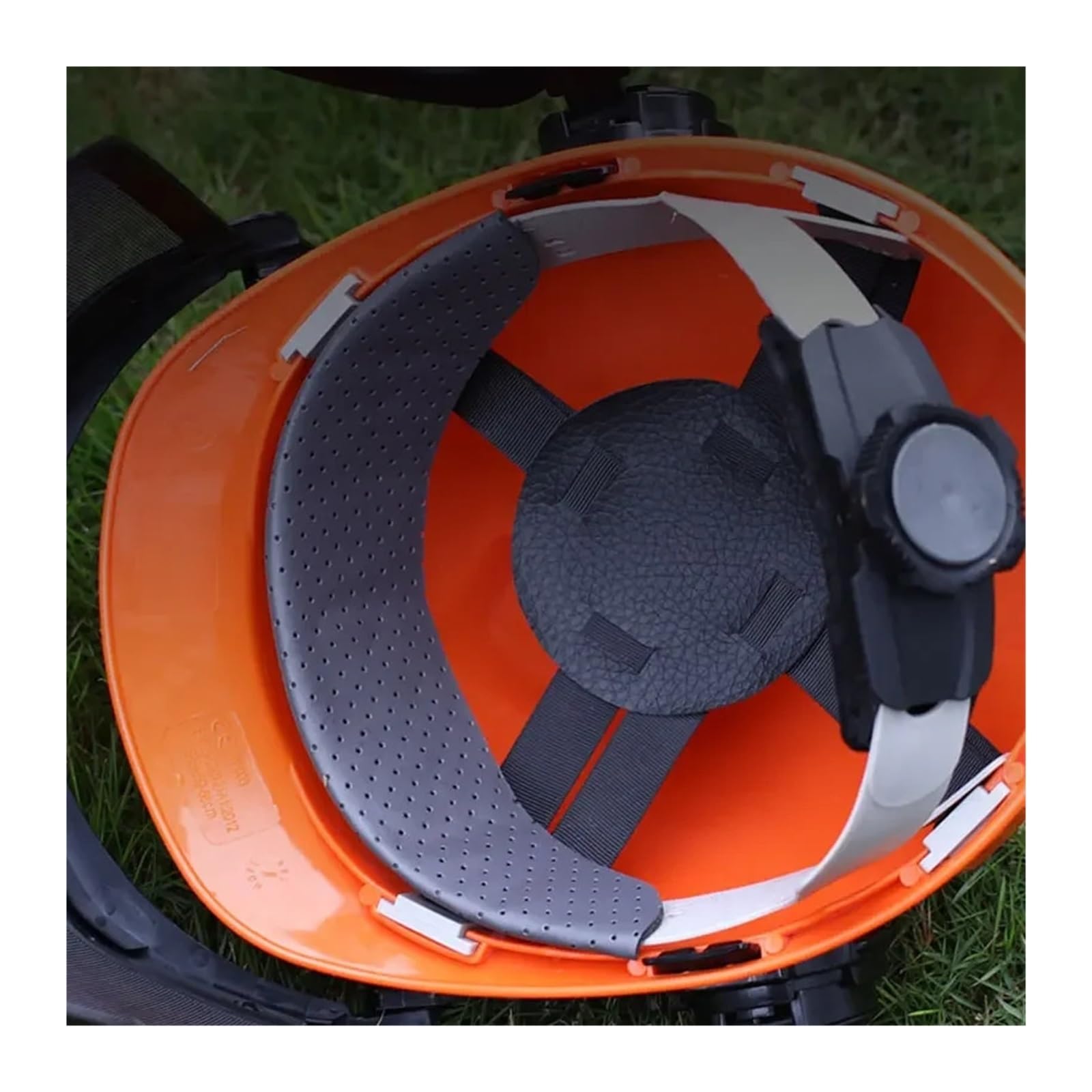 Generico Casco di Sicurezza 3 in 1 con Visiera in Rete e Cuffie | Casco ABS, schermo facciale in rete metallica regolabile, cuffie rotanti, misura testa 54-62cm(3in1 face mask(1pc))
