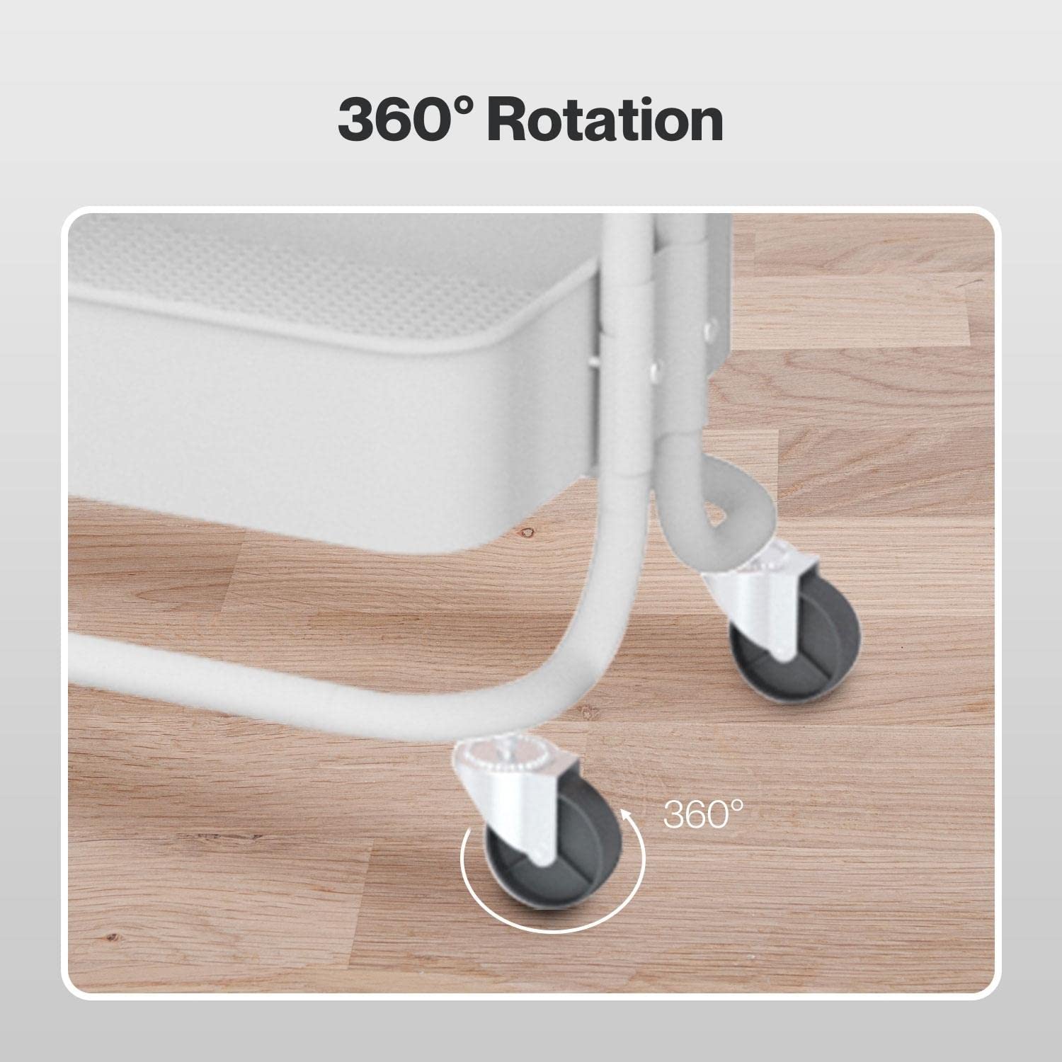 Ekkio Carrito de cocina de 3 niveles con asa, estante de almacenamiento de acero, ruedas organizadoras, acabado con recubrimiento en polvo, peso máximo por cesta, 25 kg, color blanco