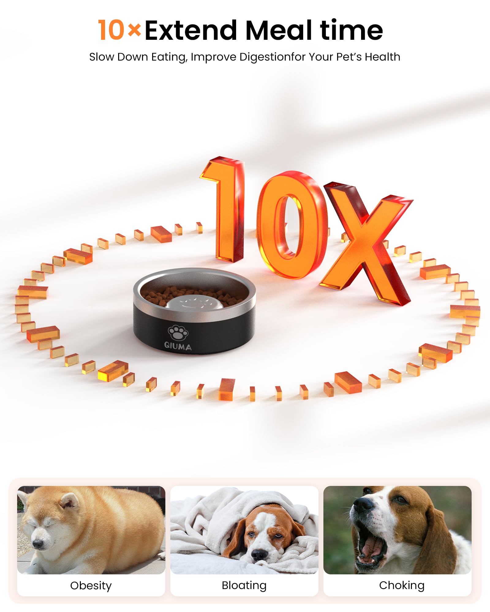 Slow Feeder Dog Bowls Stainless Steel, Food-Grade 304 Dog Slow Feeder Bowl 2 Cups Capacity, Heavy Duty Double-Layer with Non-Slip Base, Pet Puzzle Bowl for Small & Medium Dogs (Black) - image 4