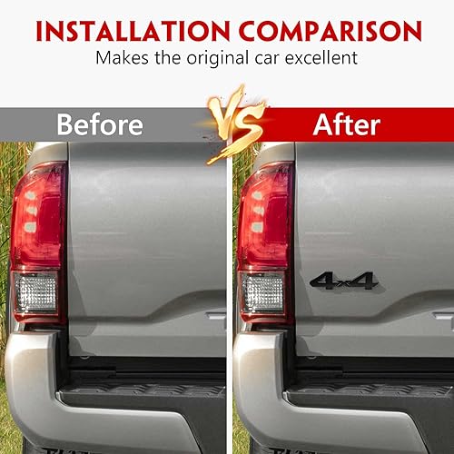 Miniatura 4 de VIVFAN Calcomanía de emblema de 4 x 4 pulgadas, color negro, para guardabarros laterales y traseros con adhesivo de cobertura completa para