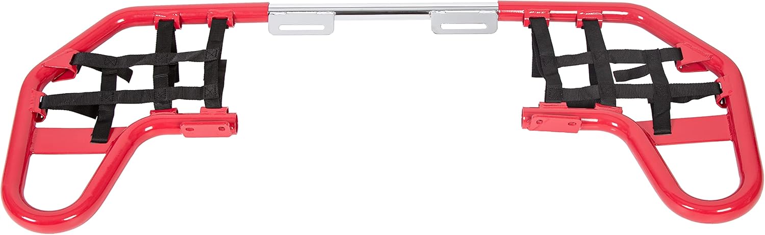 ECOTRIC Nerf Bars w/Nets Guards Rack Compatible with 2001-2024 Honda TRX 250EX Models Red