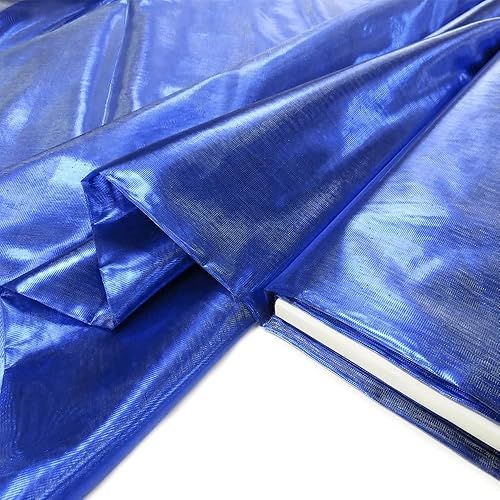 Valentina Textile inc Tela de nailon metalizado 60 pulgadas de ancho, más de 100 yardas en existencia Varios colores disponibles (5 yardas, azul
