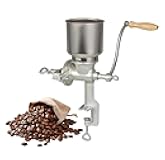 High Hopper Manual Coffee Grinder, Hand Crank Mill for Grains, Corn, Wheat & Spices - Adjustable Coarseness Settings, Cast Iron Construction, Large Capacity, Easy to Clean(XL)