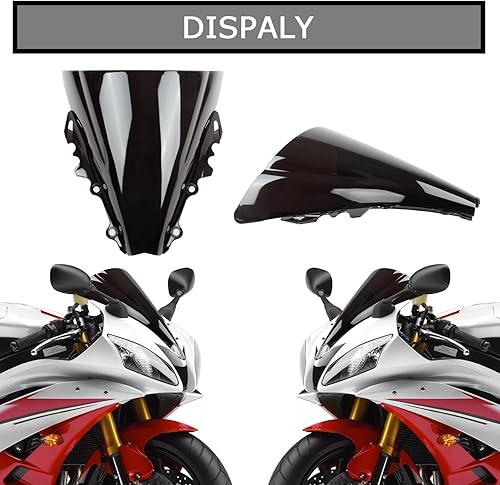Miniatura 7 de PSLER Parabrisas doble burbuja para YZF R6 600 2006-2007, negro
