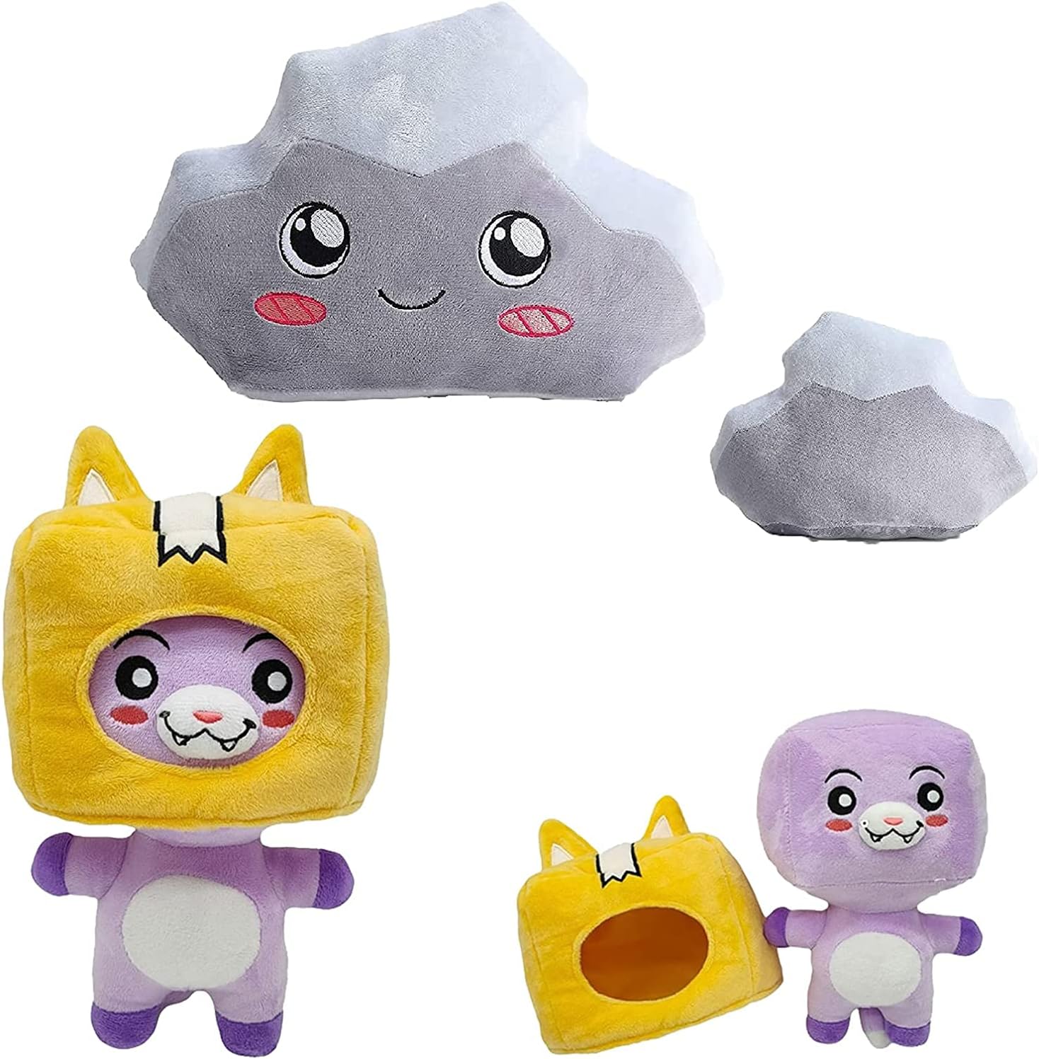ZHENGAO Lankybox Plush,7.87 Inch Foxy and Boxy Removable Cartoon Robot Soft Toy for Gifts Kids and Fans