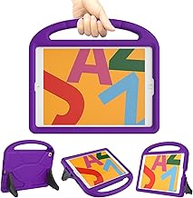 TrendGate Case for New iPad 10.2 Inch 2021/2020/2019 (9th/8th/7th Generation) - Lightweight Shockproof Kids Cover With Handle Kickstand - Purple