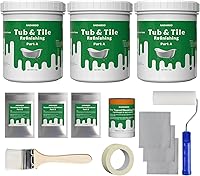 Vista 11 de Kit de reacabado de azulejos y bañera NADAMOO, blanco, sin herramientas, 500g/17 oz de emulsión y 10g de endurecedor