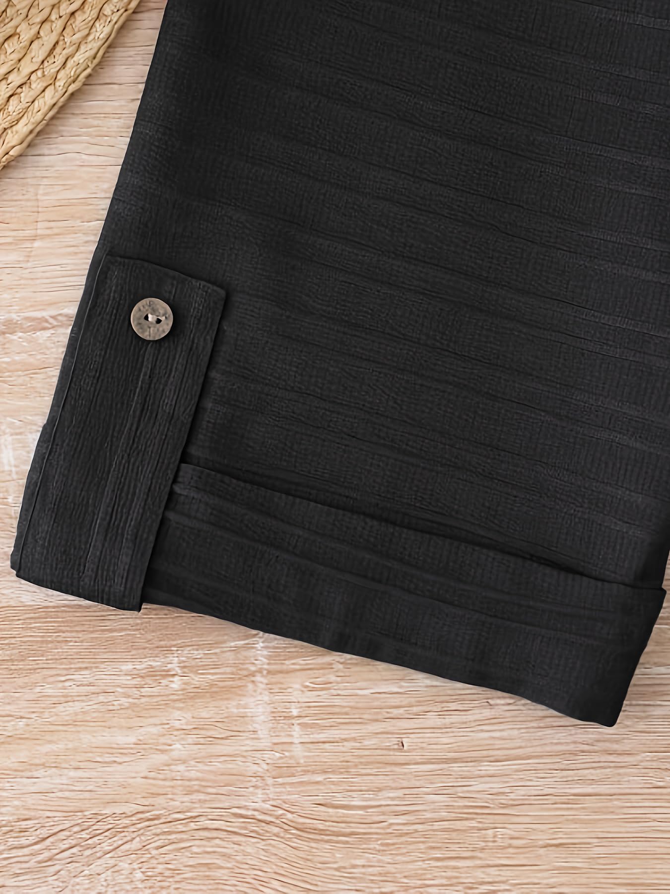 Shasmi Women's Black Solid Color Woven Long Sleeve Shirt Dress With Button Cuff, Business Casual (Dress 160 Black-2Xl)