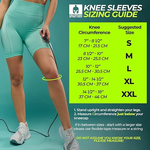 Miniatura 5 de Sparthos Rodilleras de compresión (par)  Protección y apoyo articular para correr, deportes, alivio del dolor de rodilla  Rodillera para hombres y