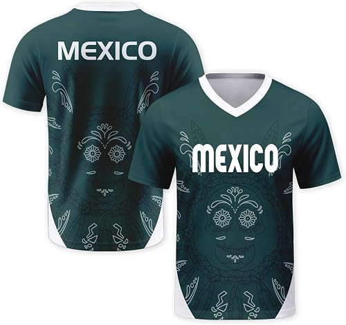 Mexico Tshirt Short Sleeve Color Block Football Team Unisex Sports Game Day Jers