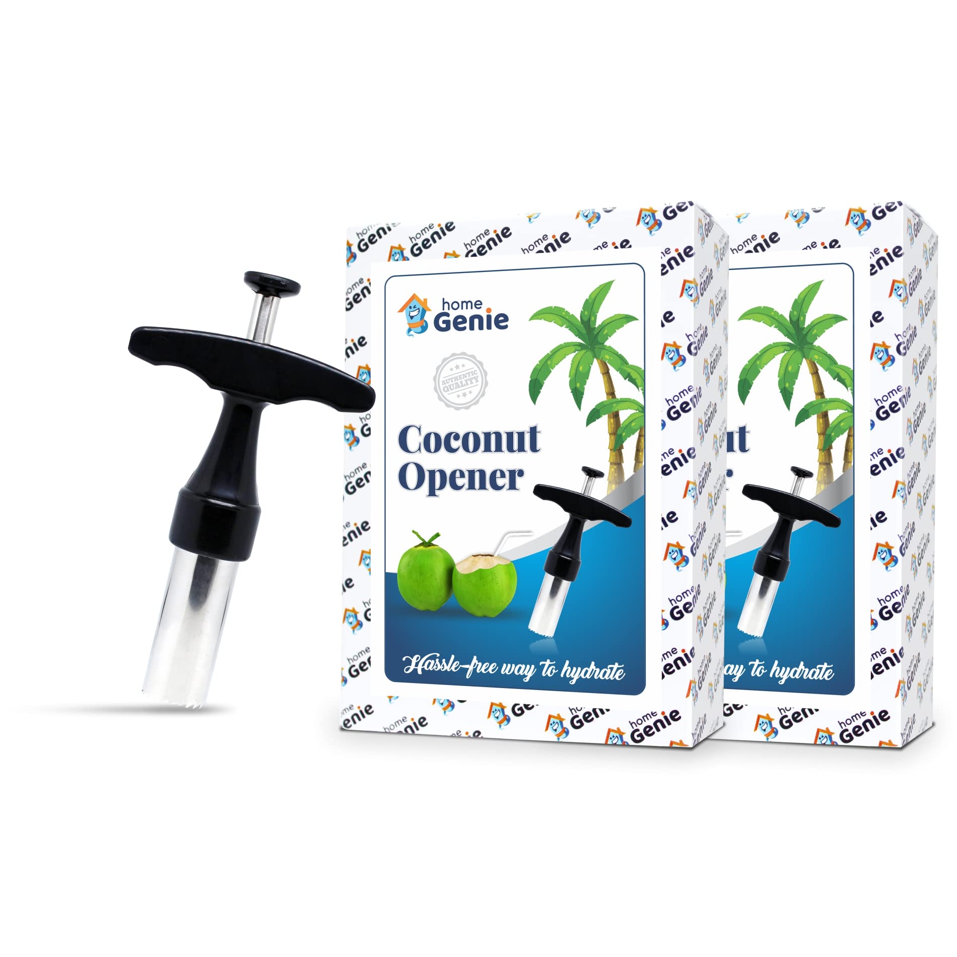 Home Genie Stainless Steel Coconut Opener Tool with Comfortable Grip | Coconut Opener Machine | Coconut Opener Steel Rod | Coconut Water Opener Tool | Kitchen Tools – Pack of 2 (B0BTYP36N6) Amazon Price History, Amazon Price Tracker