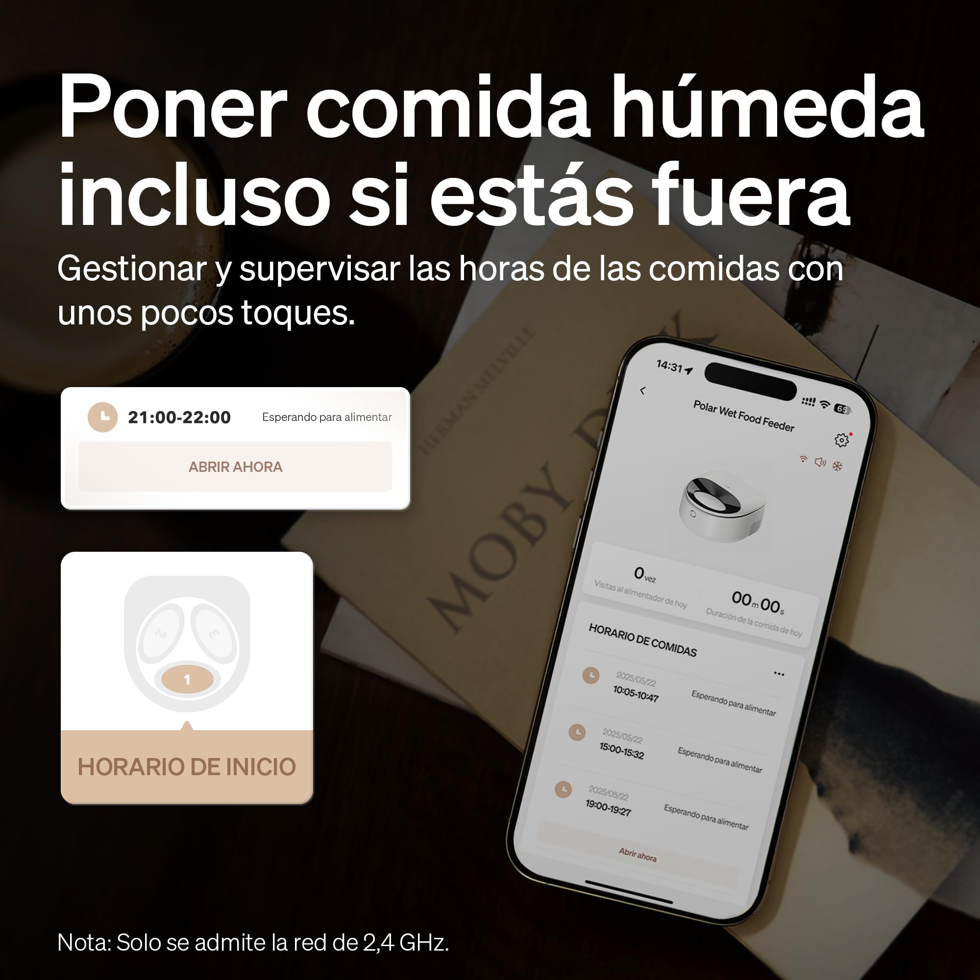 PETLIBRO Comedero Gato Automatico Comida Humeda, 2,4 GHz Wi-Fi Control de Aplicación, Refrigerado y con Refrigeración por Semiconductores, Frescas para 3 días, Dispensador Comida Humeda (Blanco)