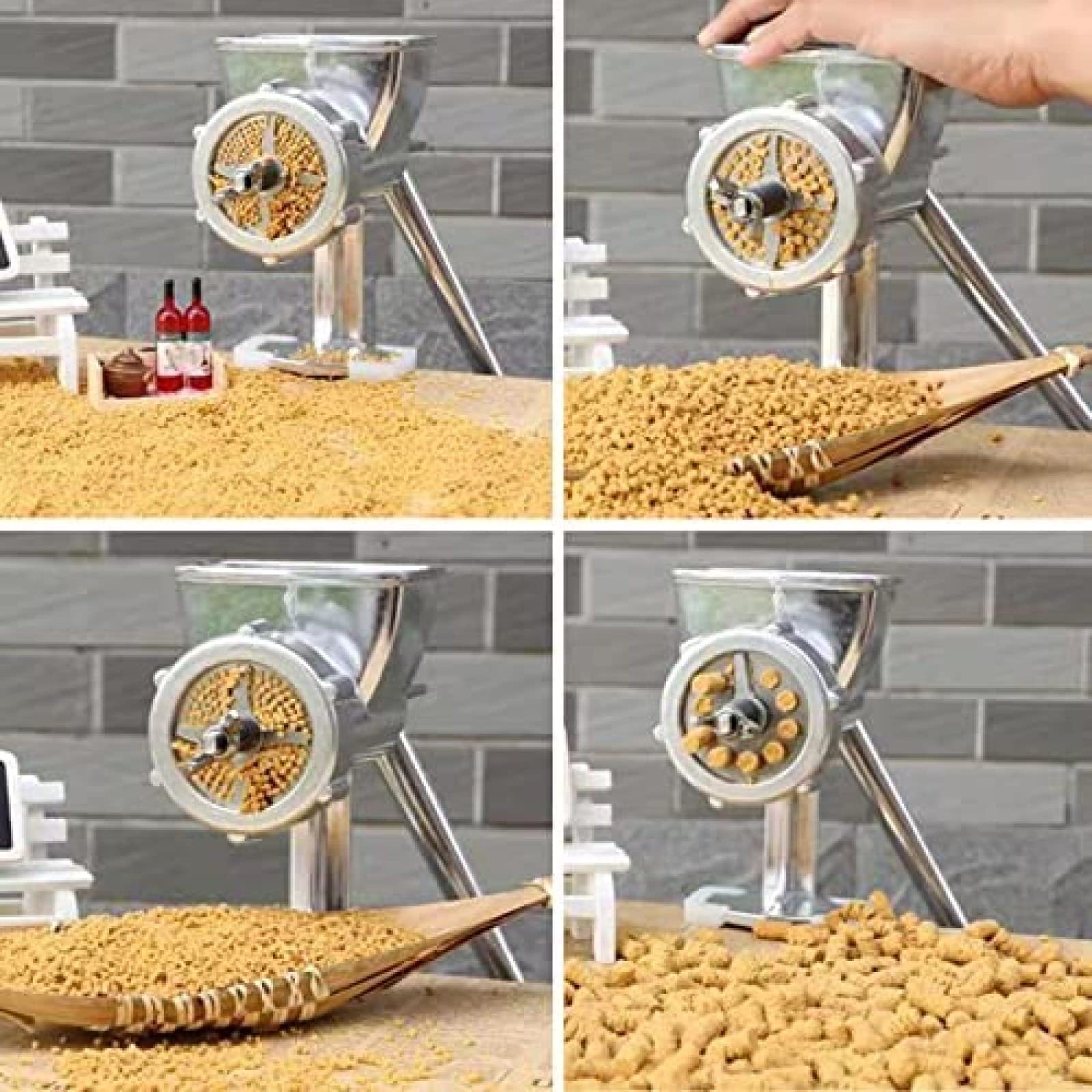 Tierfutterfutter-Pelletmaschine, manueller Köderfutterhersteller für Hunde und Katzen zum Angeln, kleiner Granulator-Pelletierer, einschließlich 1,5/2,0/2,5/3,0/4,0/5,0/6,0 mm Komplettset-Fo