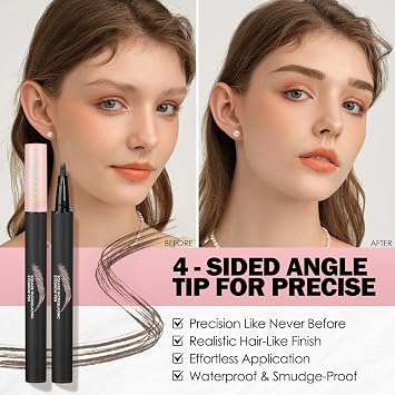 Anglicolor Microblading Eyebrow Pen Simple and easy to use,Square Angled Brush, liquid eyebrow pencil,Waterproof &, Natural Hair-Like Arches (02 Mocha)
