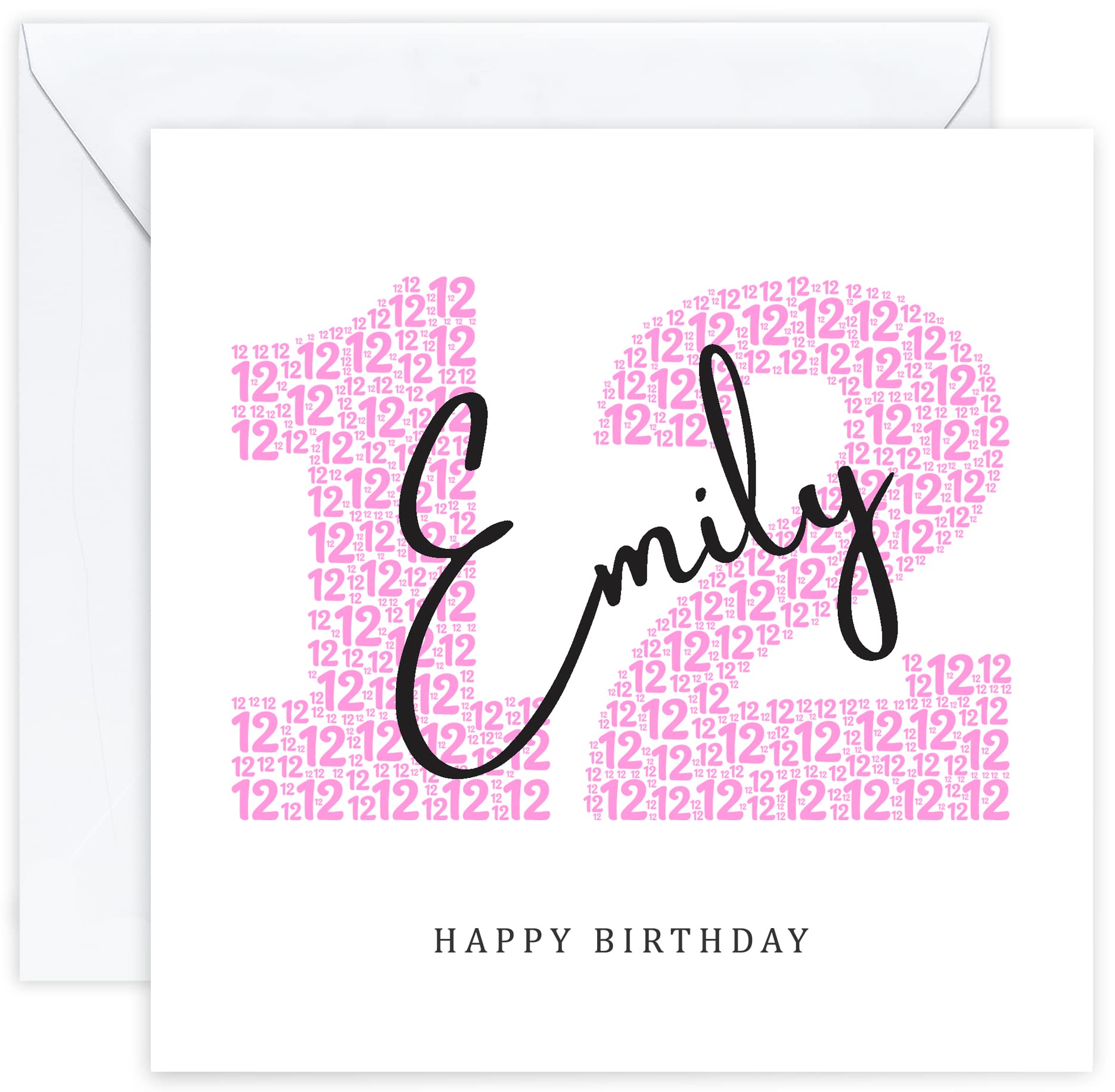 Personalised 12th Birthday Card - Twelfth Birthday Card for Twelve 12 Year Old Girls Teenager Daughter Granddaughter Niece Sister Her (Age 12)