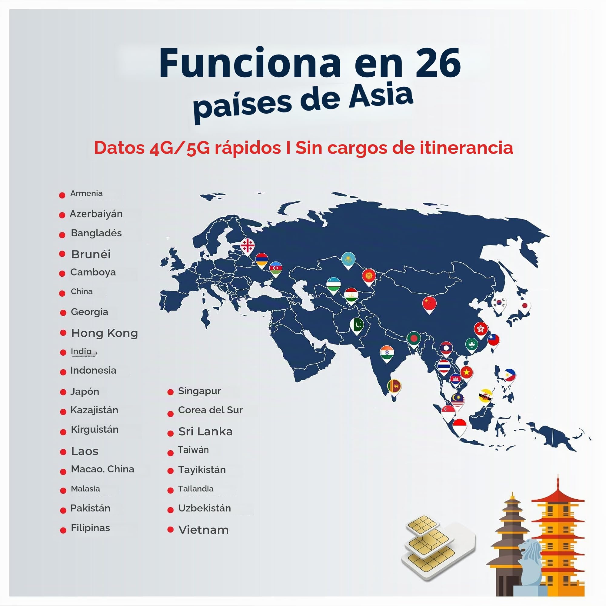 Tarjeta SIM Asia travSIM | 15 días – 10 GB | Tarjeta SIM Asia, Uso en Macao, China, Hong Kong, Malasia, Tailandia, Singapur y más | Acceso a Google, Facebook, Whatsapp y más | Sin costes de