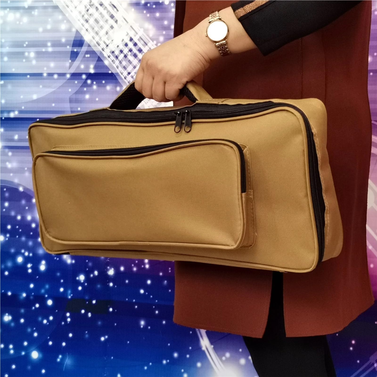 Bolsa para Teclado De Piano Funda for Teclado de 37 Teclas, Teclado portátil, Piano, Bolsa de Tela Oxford Impermeable para Piano(Brown)