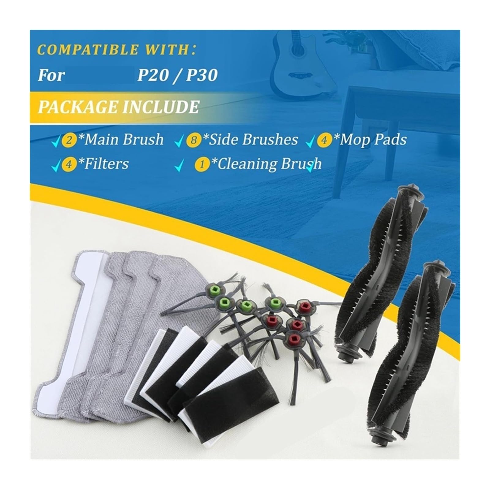 Chiffon Airrobo P20 et brosses pour un nettoyage quotidien parfait