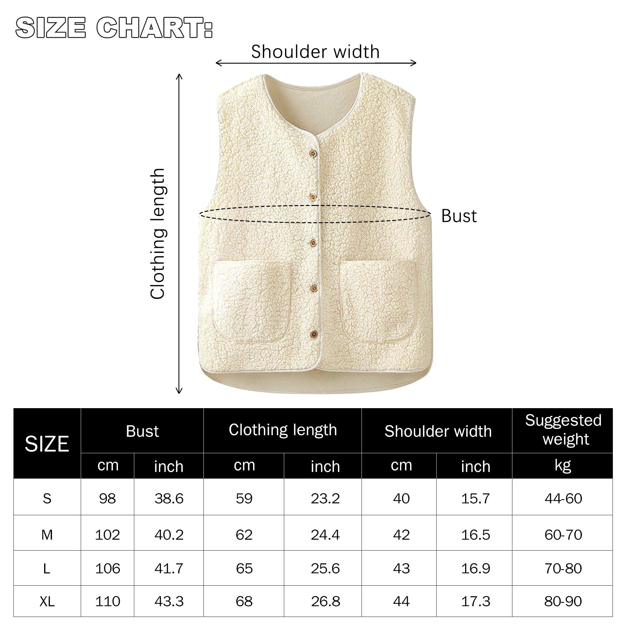 beifon Gilet Sans Manches Femme Polaire Doudoune Sans Manches Fourrure Veste Laine Couleur Unie Blouson Mode Bouton Matelassée