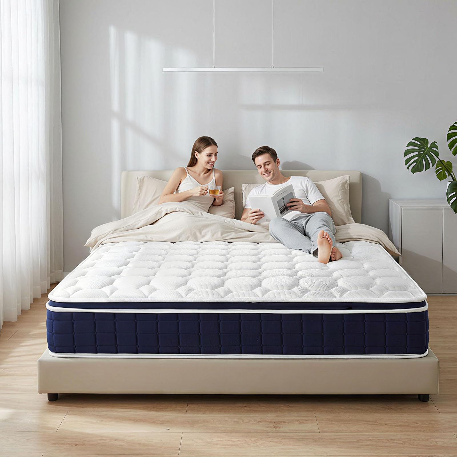 EDIMENS Matratze 90x200cm Taschenfederkern Matratze, H5 Mittelfest - Mit Komfortschaum Atmungsaktivem, 25 cm Höhe - 100 Nächte Probeschlafen - Für Boxspringbett, Polsterbett & Gästebett