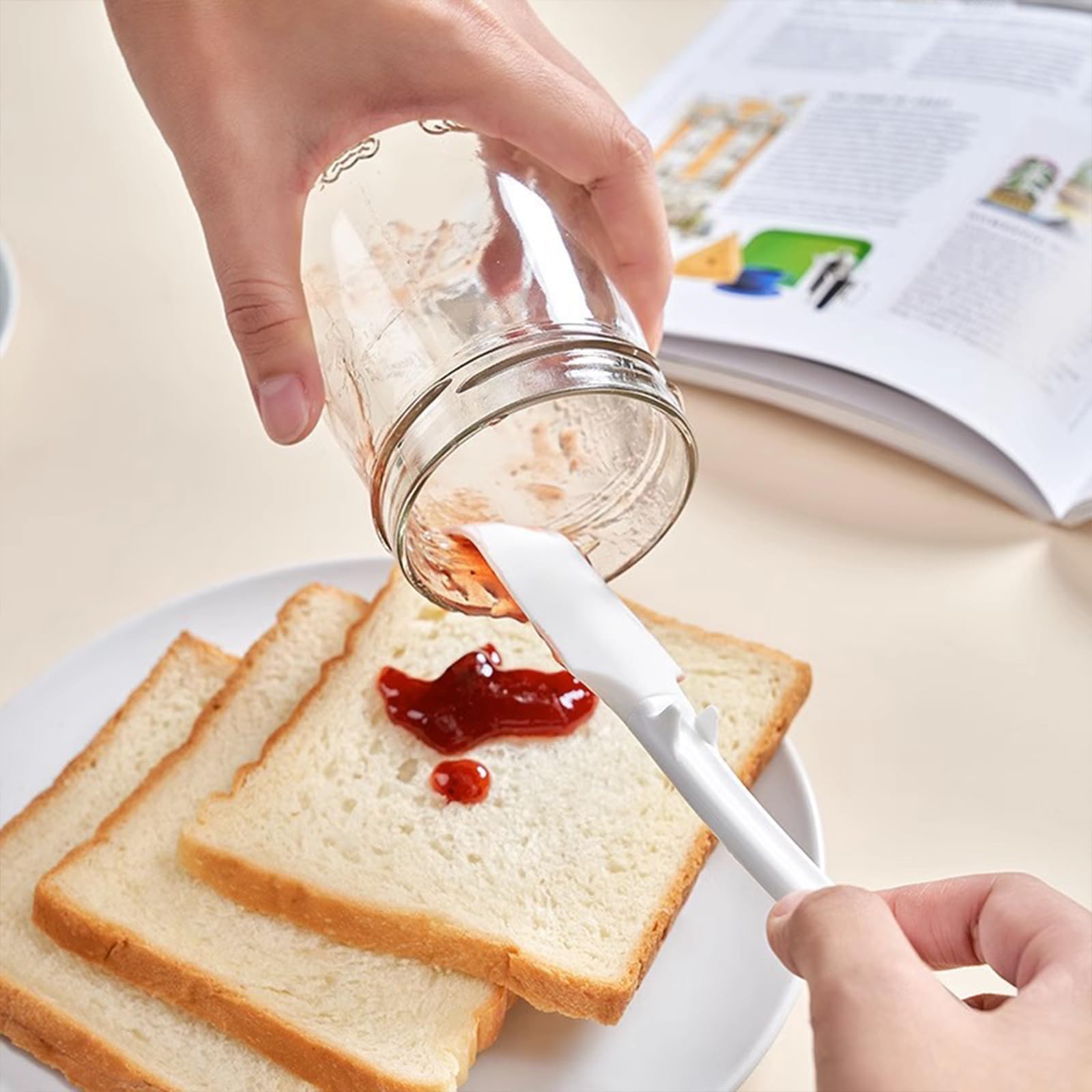 Versatile Silicone Baking Spatula and Scraper - 2-in-1 Butter Spreader and Mixing Tool for Effortless Cake Decorating, Baking, and Kitchen Tasks - Ideal for Home Chefs and Baking Enthusiasts DJA277-02 White one size