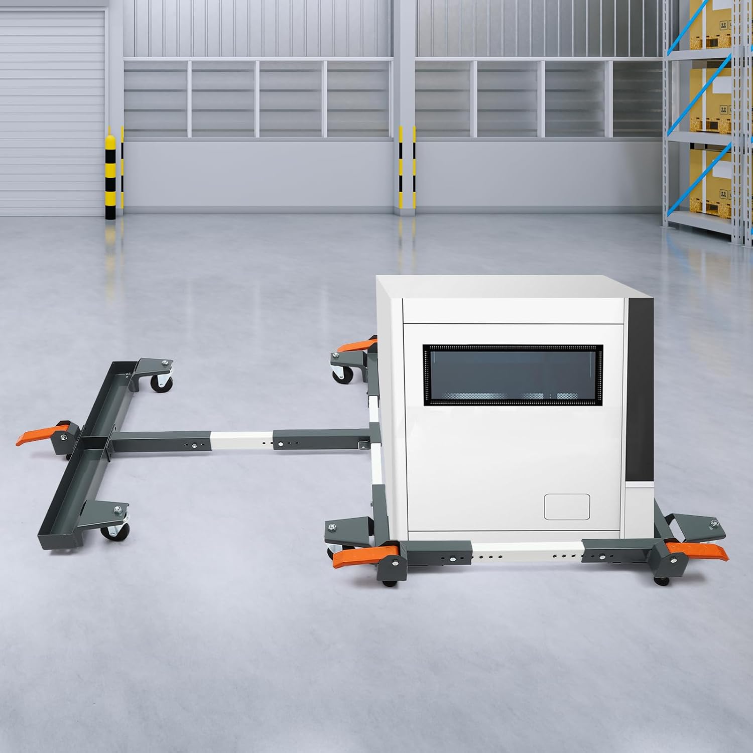 Adjustable Mobile Base Rolling Stand Universal Heavy Duty Mobile Base for Shop Equipment, Steel Rolling Stand for Tools and Machines, 1500 lbs Load Capacity
