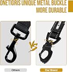 Short Dog Lead with Padded Handle,OneTigris Durable Nylon Traffic Lead Training Walking Leash for Medium Large Dog(Black, 12IN)