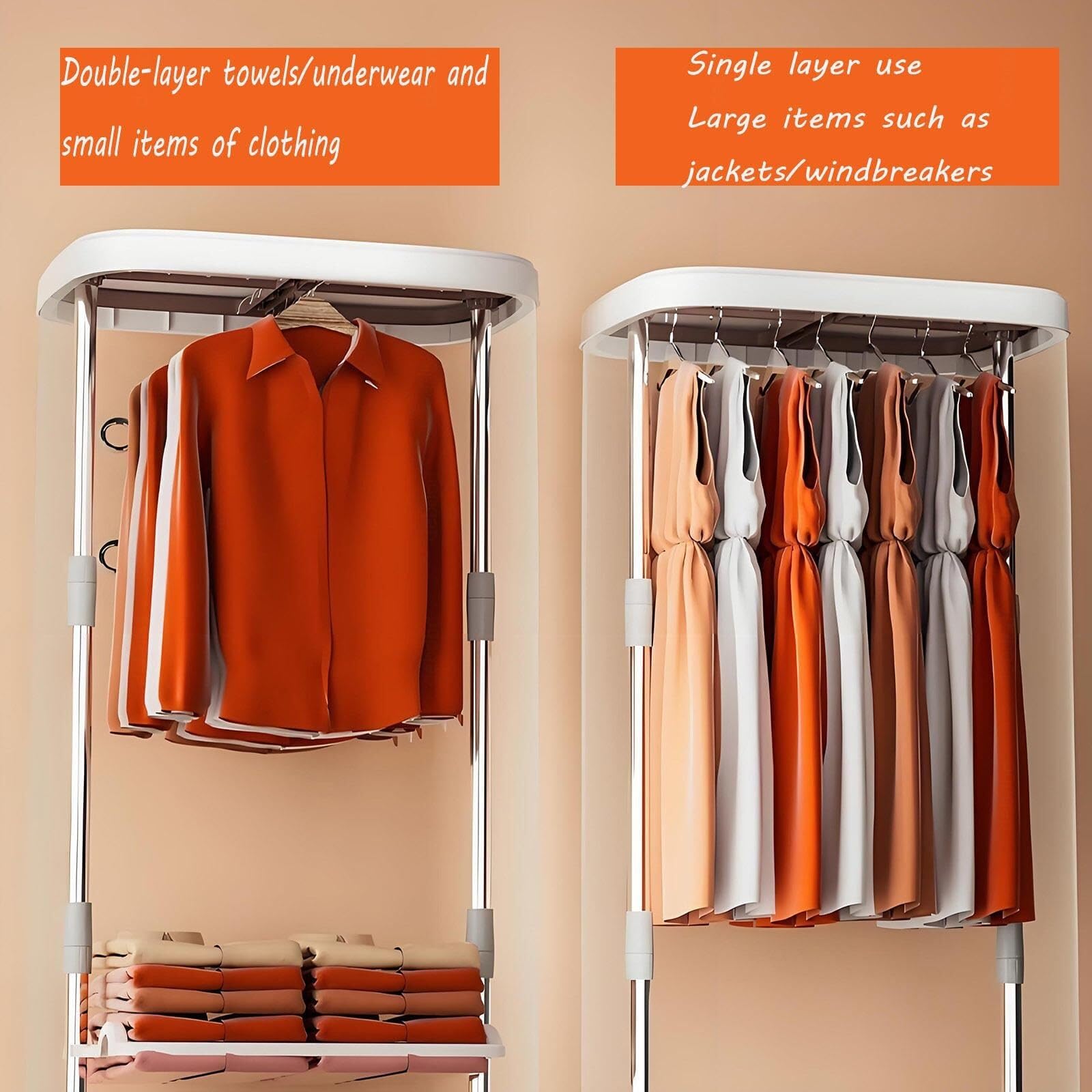 Secadora Secadora de ropa portátil for apartamentos, autocaravanas y viajes. Pequeña, silenciosa y de secado rápido. Incluye temporizador de 240 minutos y plancha plegable.