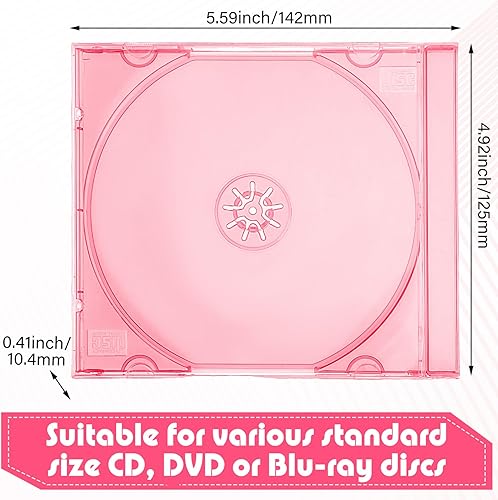 Miniatura 2 de LEIFIDE 50 piezas de plástico CD Joya caso transparente de un solo disco DVD cubierta estándar CD DVD cubierta para protección reemplazo (0.409 in,