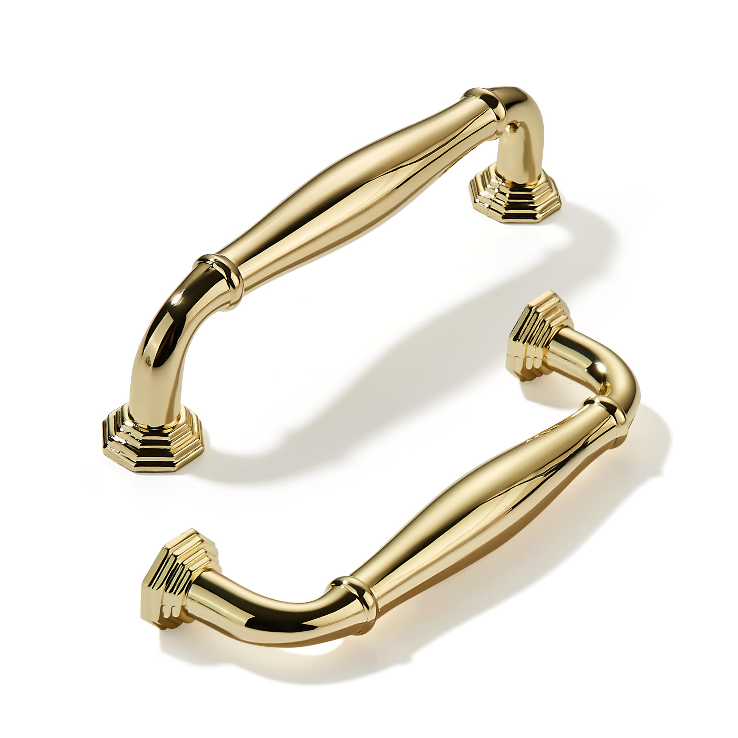 KHTUMEWARE-80324 Polished Gold Cabinet Pulls CTC 3 in (76 mm) 10-Pack
