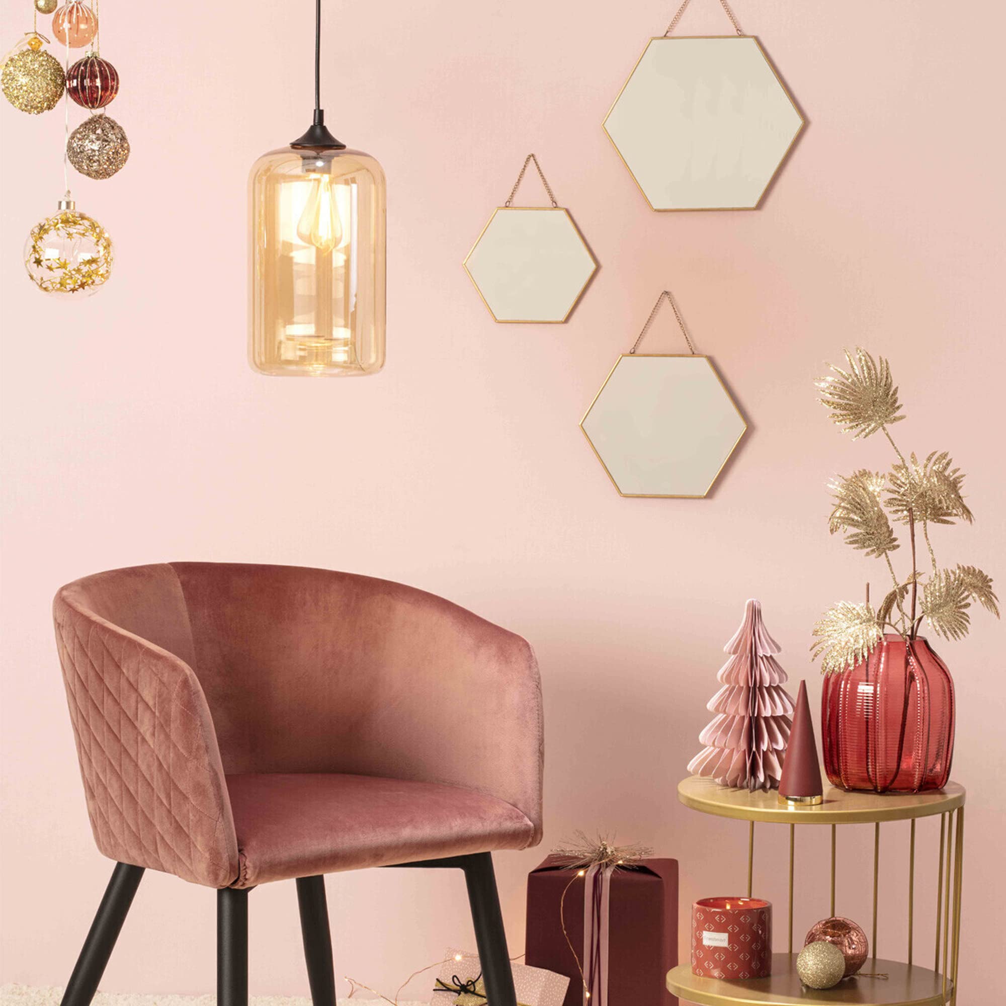 ATMOSPHERA CREATEUR D'INTERIEUR - Set di 3 specchi Dorati l20 25 30cm