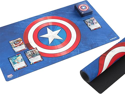 Miniatura 3 de Tapete de juego Marvel Champions Captain America  Tapete de goma antideslizante de 24 x 14 pulgadas  Diseñado para su uso con Marvel Champions The