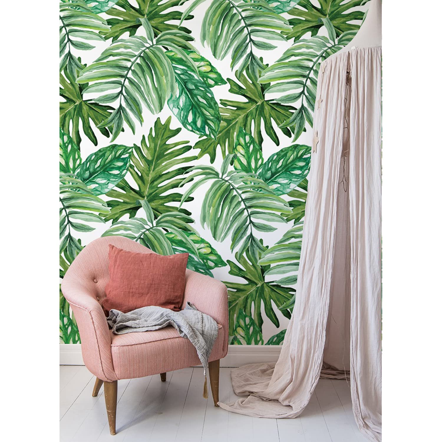 Fotomurale hojas de selva Coloray 416x254 cm de entretela decorativo para pared