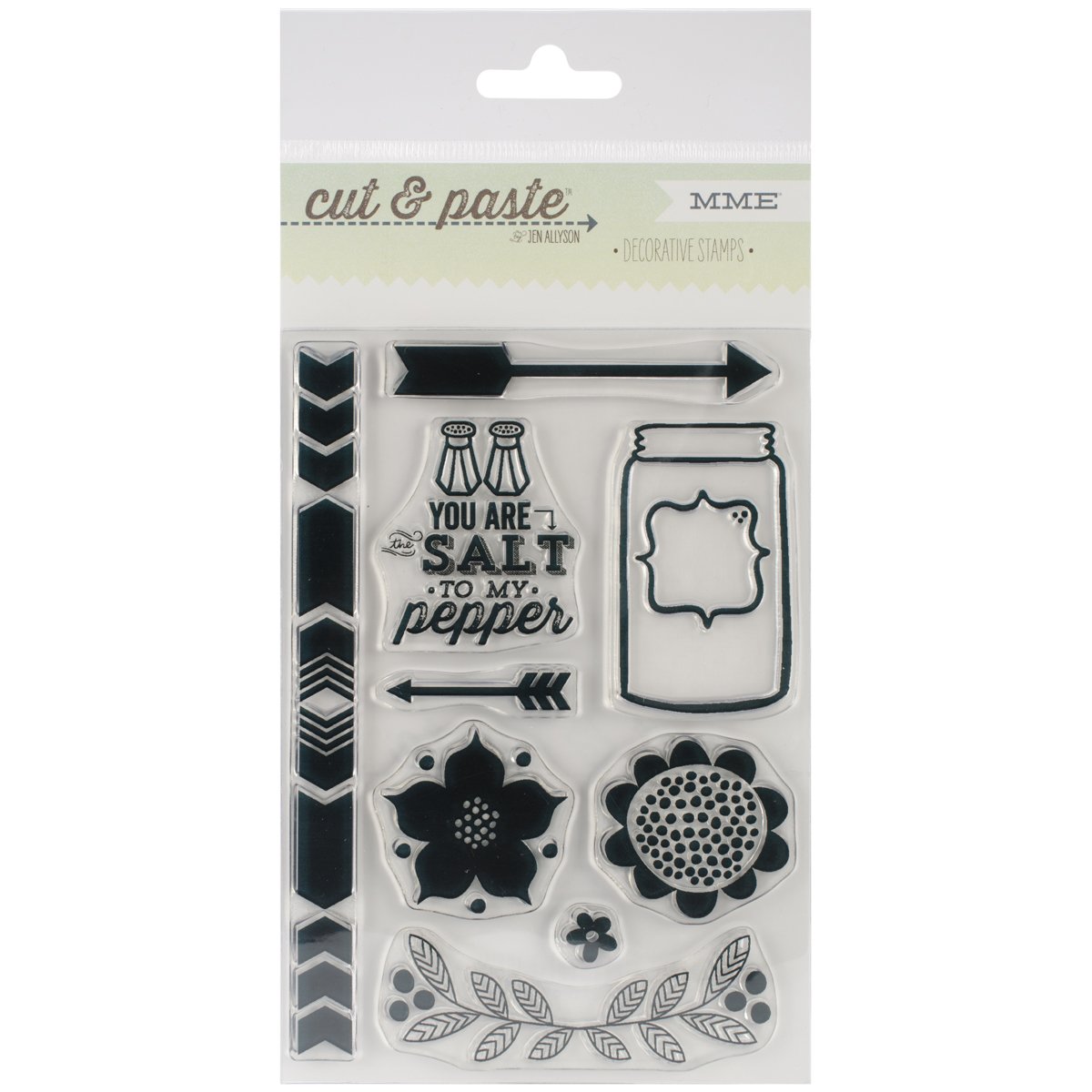 Cut and Paste Good Times Decorative Stamps, Black