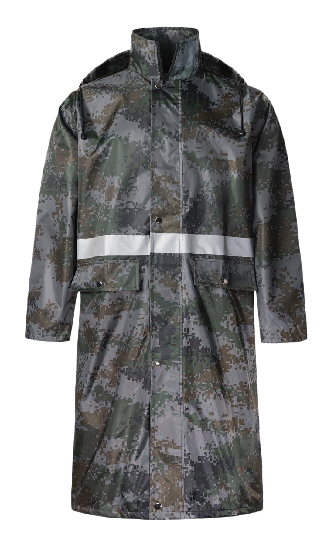 Veste Coupe-Pluie Homme Impérmeable à Capuche Réfléchissants Manteau de Pluie Respirant Imperméable Adulte Veste de Pluie