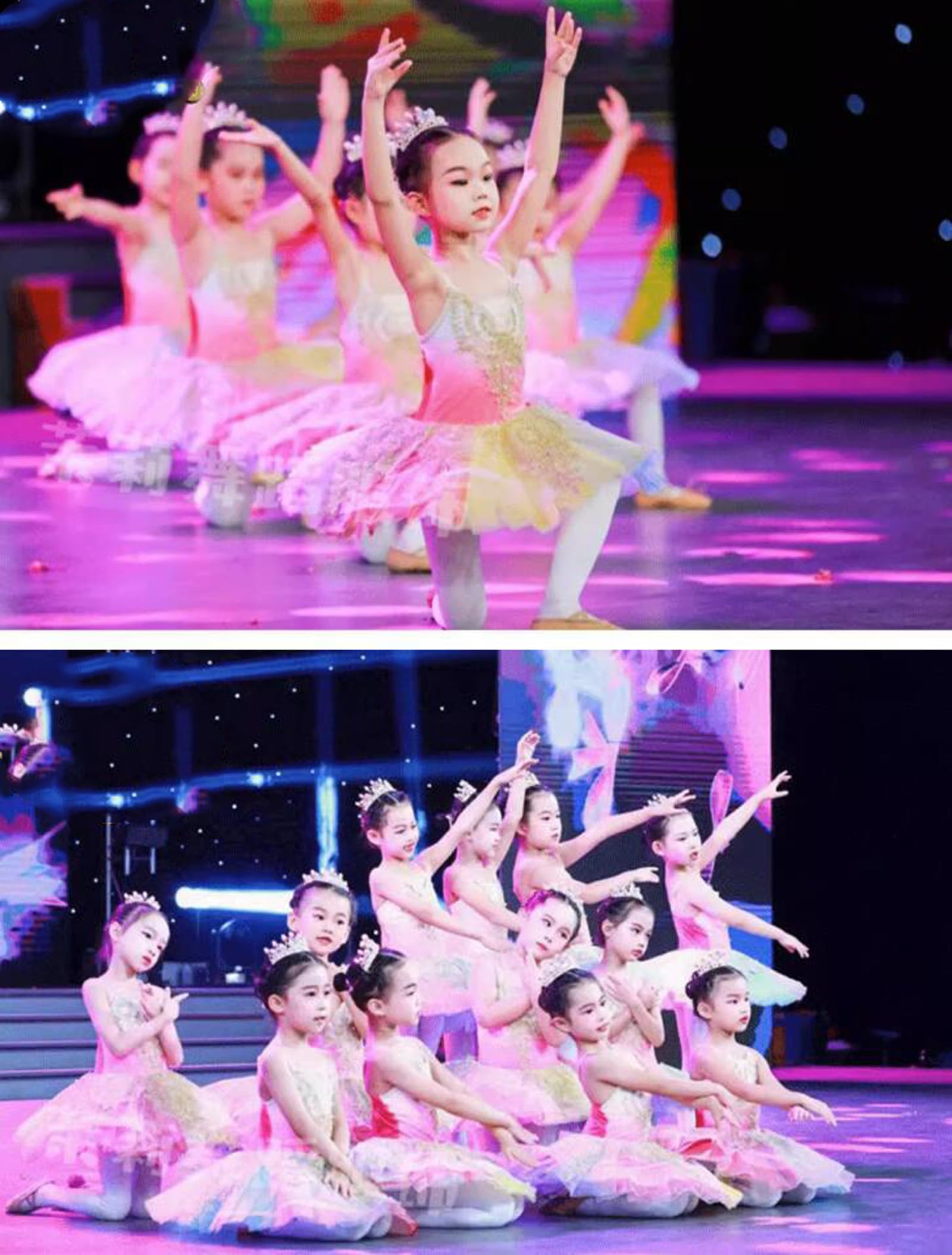 Vestido de Ballet con Tutú y Falda de Bailarina para Fiesta Competición para Niña Disfraz de Ballet de Lago de Los Cisnes (160)