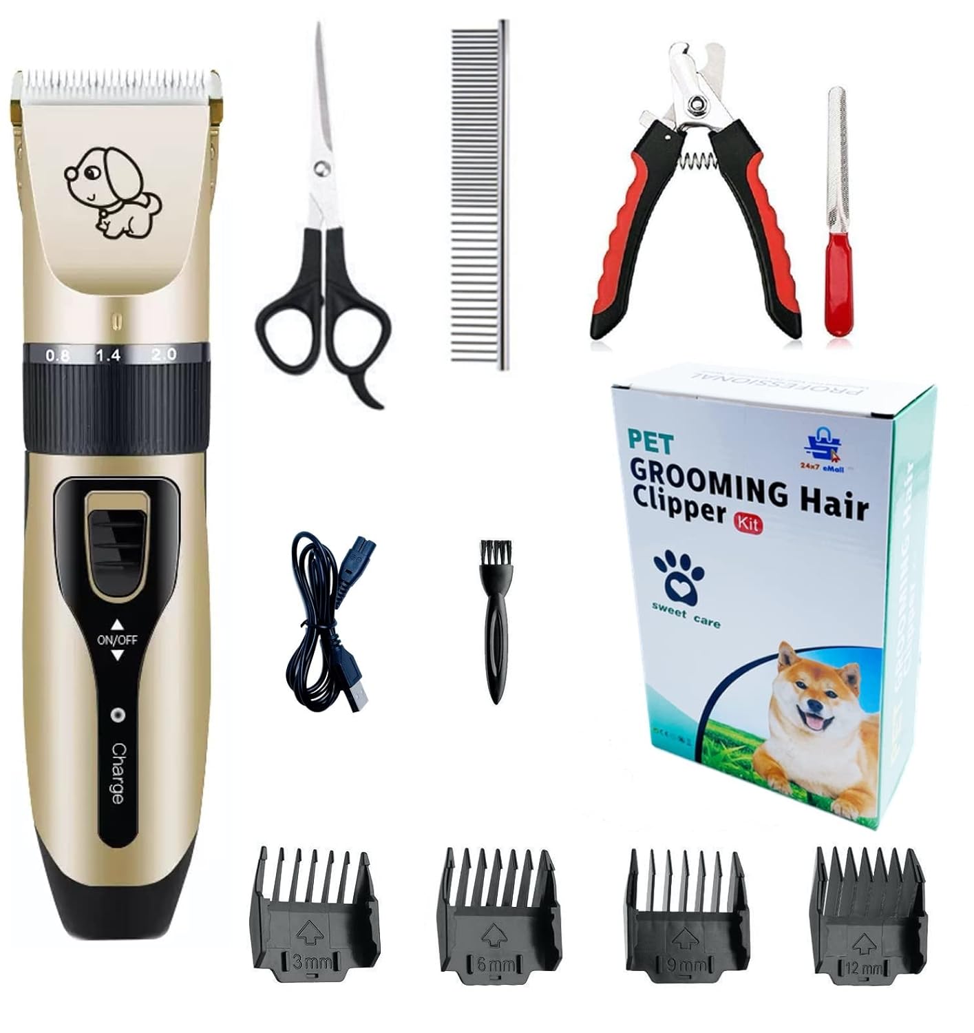 24x7 eMall Professional Automatic Rechargeable Pet Hair Trimmer For