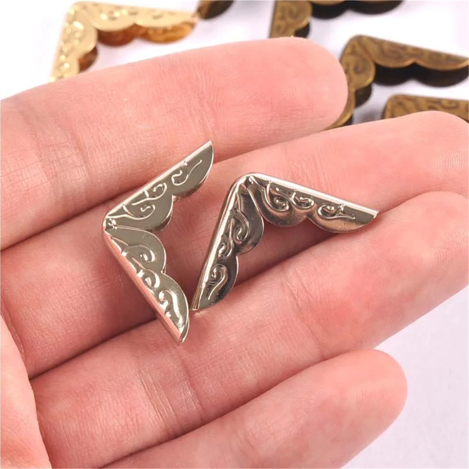 Narożniki do zdjęć w albumie, metalowe ochraniacze na rogi książki, opakowanie 20 sztuk wielokolorowe 20x20x4mm(Rose Golden)