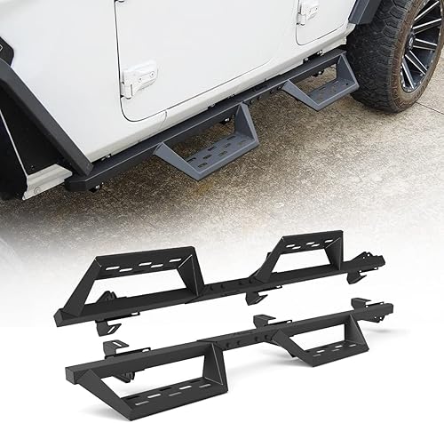 I1MOTOR - Estribos laterales para Jeep Wrangler JL JLU Unlimited 4 puertas 18-23 Nerf Bars, camiones resistentes con recubrimiento en polvo negro