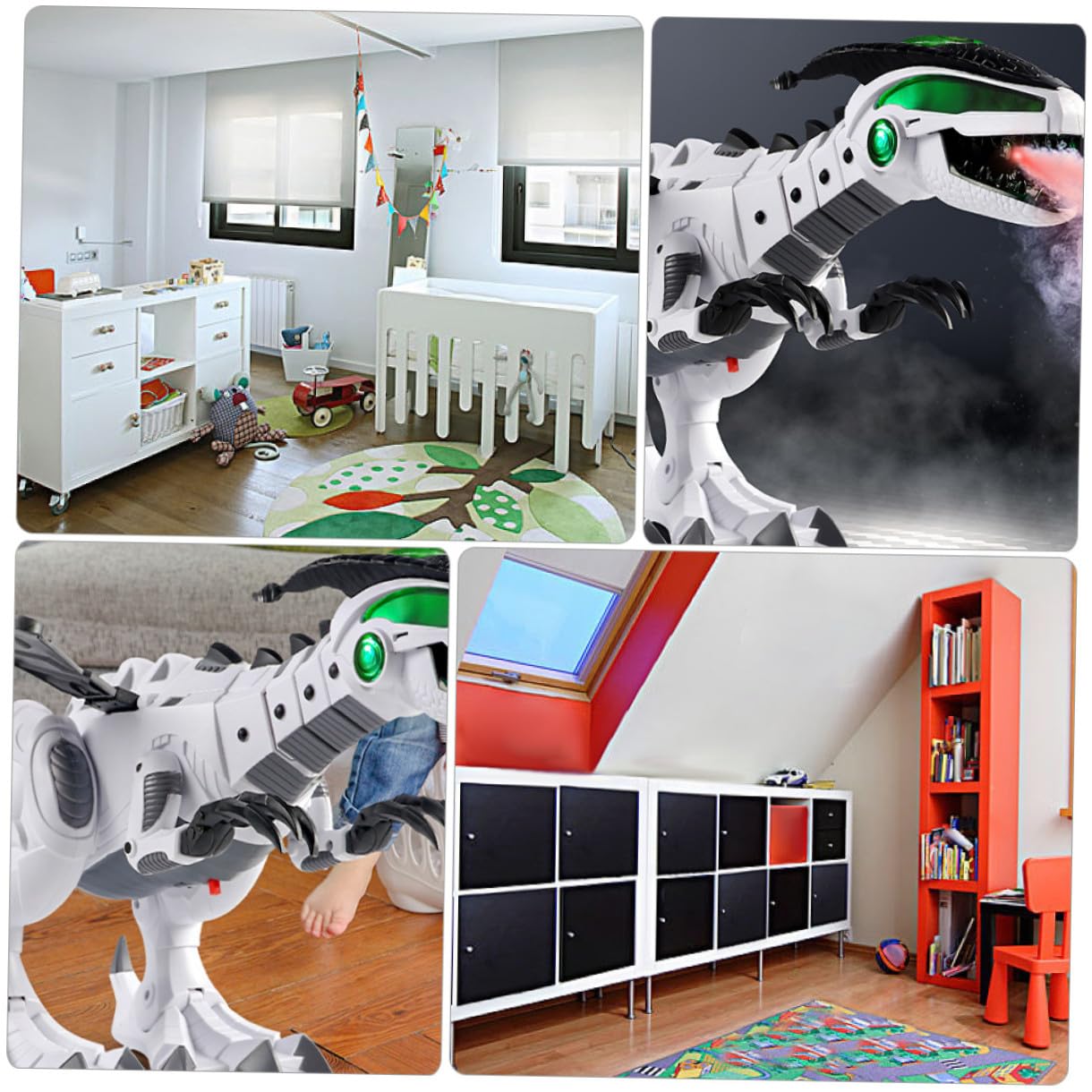 Homoyoyo Dinosaurio Eléctrico Grande Función de Niebla y Movimiento, Juguete Mecánico para Decoración de Escritorio, Adorno Infantil Creativo y Robot Doméstico