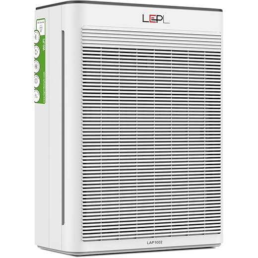LEPL Flash LAP1002 Air Purifier for Home, Anti-Bacterial, HEPA H13+ Carbon Filter, removes 99.99% Pollutants, MicroAllergens, UV LED, WIFI, Covers upto 260 sq.ft, with 1 Year Warranty