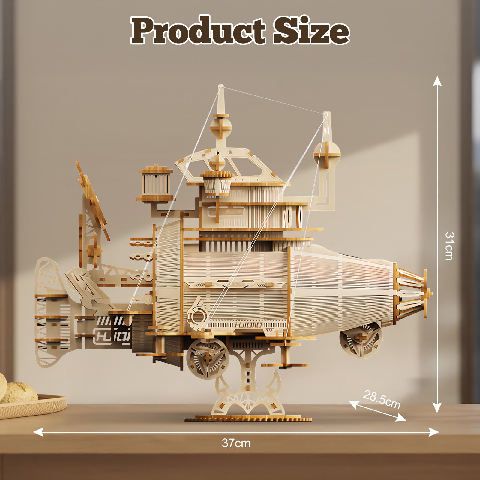 Cuteefun 3D houten puzzel, maak je eigen houtbewerkingsset voor volwassenen, mechanische bouwset, verjaardagscadeau voor Vaderdag (lamp