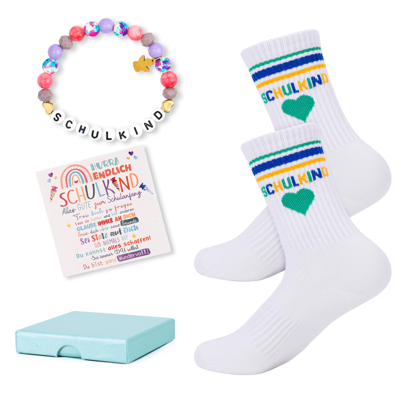 SummitEdge Schulkind Socken Baumwolle 25-34, Geschenk Einsch