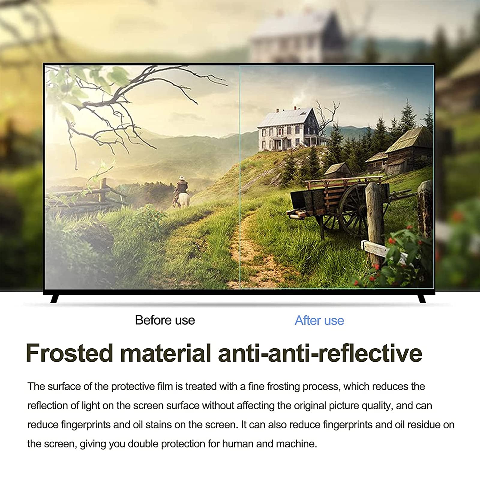 Film Protecteur d'Écran Mat Anti-Reflets pour TV LCD 32-75 Pouces 34 Pouces 50 Pouces